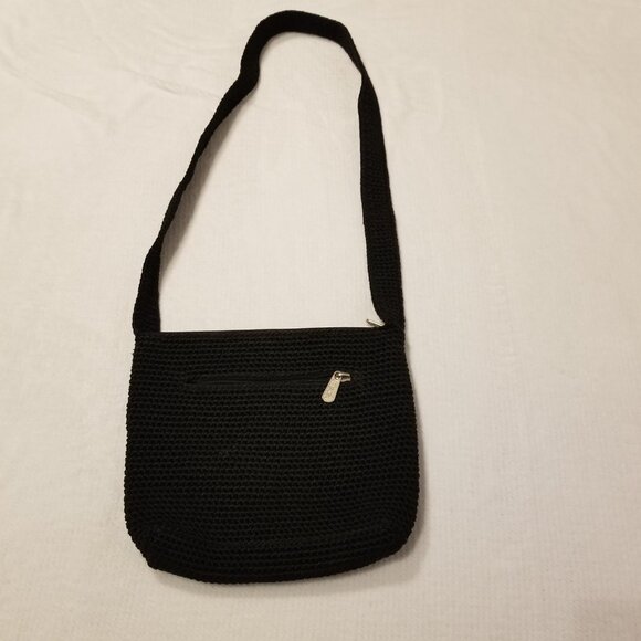 The Sak Crossbody Crochet Bag Black Satchel Small Side Purse Full Zip - Picture 5 of 13